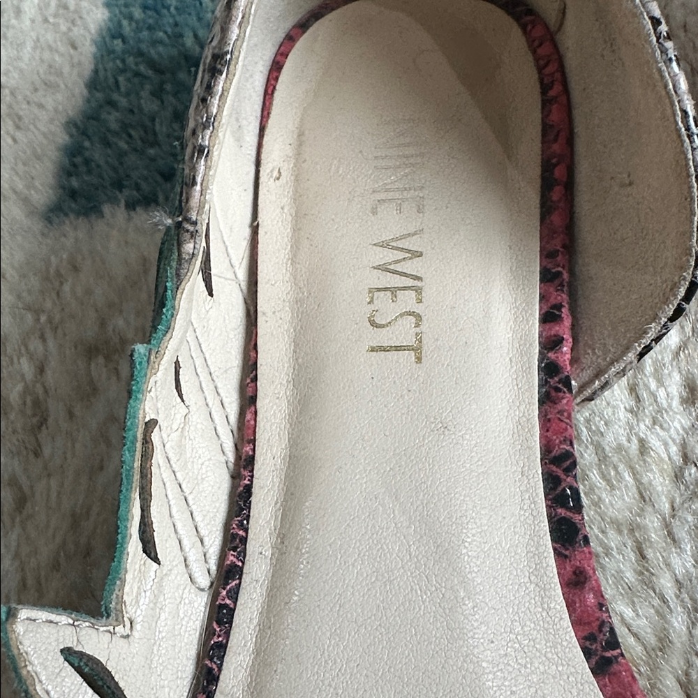 Nine West Multicolor Snakeskin Flats d’orsay - Picture 4 of 10
